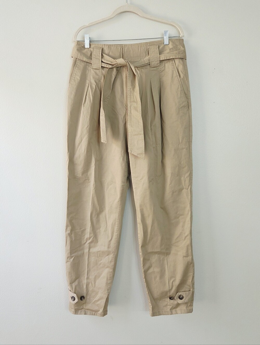 Lauren Ralph Lauren Tan Twill Tapered Ankle Pants Size 12 Safari